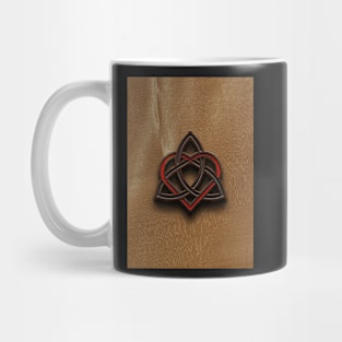 Celtic Knotwork Valentine Heart Wood Texture 2 Mug